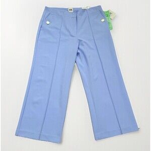 Anne Klein California Sky Trousers Size 8P High Rise Wide Leg Crop Pants NWT